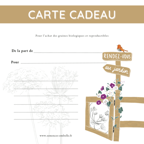 carte cadeau les semences de l'ombelle